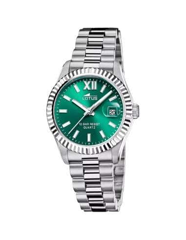 Reloj para Mujer Esfera Verde y Correa de Acero - Lotus 18930/4