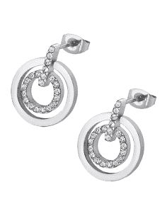Pendientes para Mujer Doble Aro con Circonitas Acero - Lotus LS1868/4/1