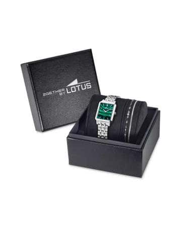 Pack Reloj y Complementos para Mujer 2Gether Esfera Verde con Pulsera de Regalo - Lotus 19008/4