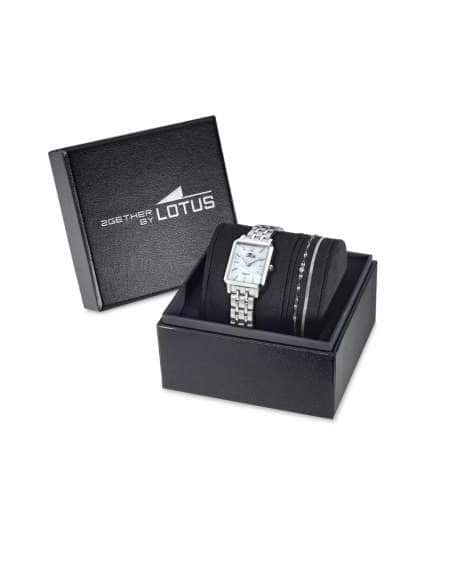 Pack Reloj y Complementos para Mujer 2Gether Esfera Nacar con Pulsera de Regalo - Lotus 19008/1