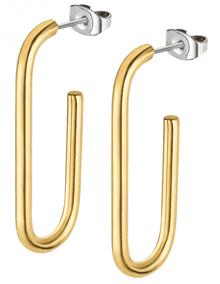 Pendientes para Mujer Bicolor en forma de Clip de Acero Dorado - Lotus LS2230/4/2