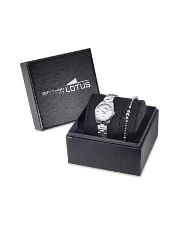 Pack Reloj y Complementos para Mujer 2Gether Esfera nacar con Pulsera de Regalo - Lotus 19006/1