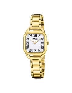 Pack Reloj y Complementos para Mujer 2Gether Esfera Blanca con Números Romanos y Correa de Acero Dorado - Lotus 19021/4