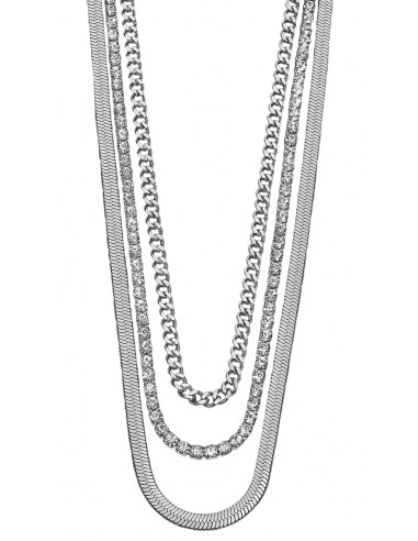 Collar para Mujer Triple con circonitas de Acero - Lotus LS2342/1/1