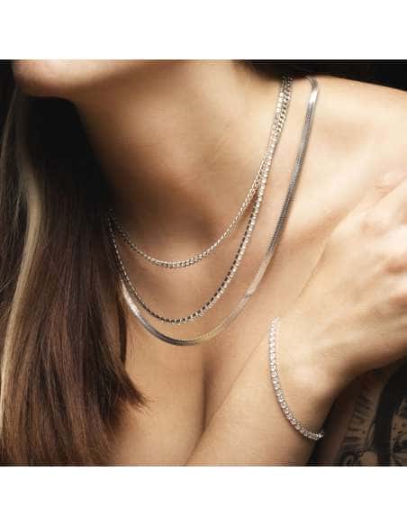 Collar para Mujer Triple con circonitas de Acero - Lotus LS2342/1/1