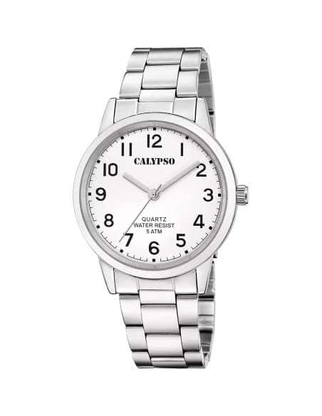Reloj para Hombre Esfera Blanca y Correa de Acero - Calypso K5858/1