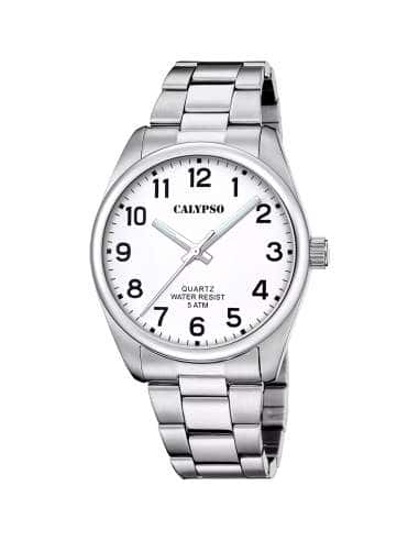 Reloj para Hombre Esfera Blanca y Correa de Acero - Calypso K5862/1