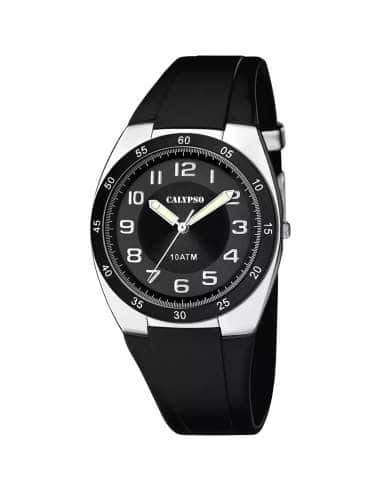 Reloj para Hombre Esfera Negra y Correa de Caucho Negro - Calypso K5753/6