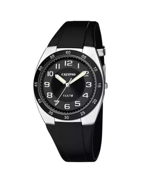 Reloj para Hombre Esfera Negra y Correa de Caucho Negro - Calypso K5753/6