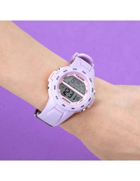 Reloj para Niña Digital Morado y Rosa con Correa de Caucho - Calypso K5850/3