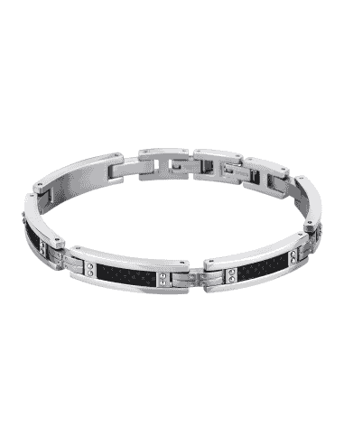 Pulsera para Hombre Eslabones con detalles en Negro Acero - Lotus LS1650/2/1