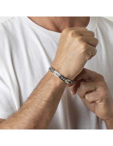 Pulsera para Hombre Eslabones con detalles en Negro Acero - Lotus LS1650/2/1