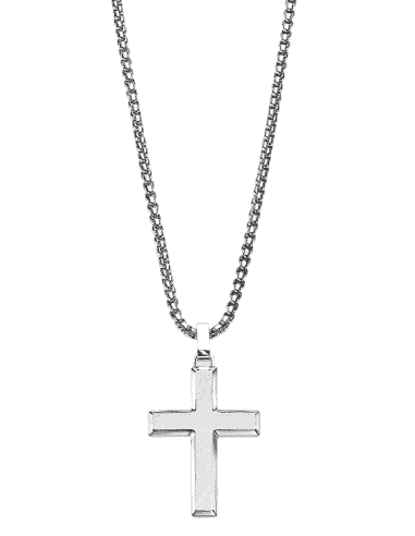 Collar para Hombre Cruz lisa de Acero - Lotus LS2453/1/1