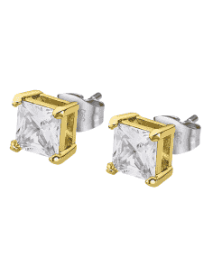 Pendientes para Hombre circonita Cuadrada de Acero Bicolor - Lotus LS2166/4/3