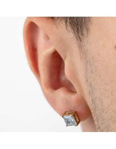 Pendientes para Hombre circonita Cuadrada de...
