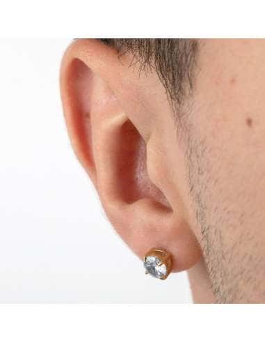 Pendientes para Hombre circonita redonda de...