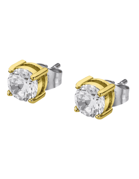 Pendientes para Hombre circonita redonda de Acero Bicolor - Lotus LS2167/4/3