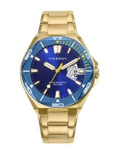 Reloj para Hombre  Viceroy Caja Bitono Dorado/Azul y Brazalete de Acero IP Dorado - Viceroy 46849-37