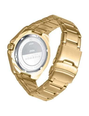 Reloj para Hombre Esfera Negra con Caja y Bisel IP Negro y Dorado y Brazalete de Acero IP Dorado - Viceroy 46851-57