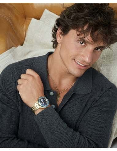 Reloj para Hombre Esfera Negra con Caja y Bisel IP Negro y Dorado y Brazalete de Acero IP Dorado - Viceroy 46851-57