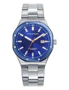 Reloj para Hombre Esfera Azul ,Bisel IP Azul y Brazalete de Acero - Viceroy 401459-37