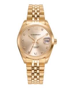 Reloj para Mujer Esfera Dorada  con Caja y Brazalete de Acero Dorado  - Viceroy 42414-23