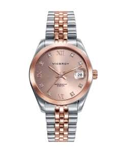 Reloj para Mujer Esfera Rodas  con Caja y Brazalete de Acero Rosado  - Viceroy 42414-93