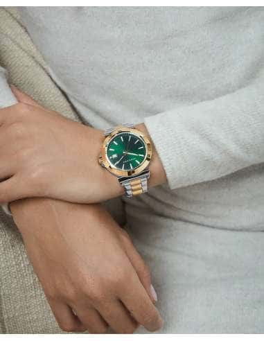 Reloj para Mujer Caja y Brazalete Bitono Acero & IP Dorado con Esfera Verde - Viceroy 401308-67