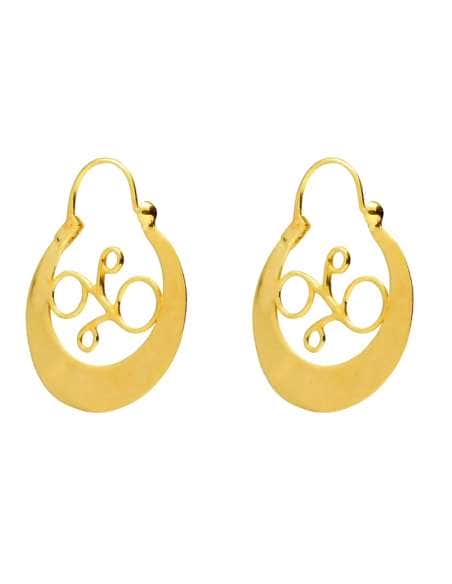 Pendientes Aro canario de plata de ley chapado en Oro – Plata 925