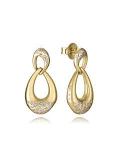 Pendientes Largos para Mujer de Plata Bañado en Oro Circonitas en Diseño de Gota - Viceroy 2347E100-30