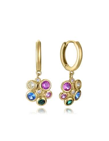 Pendientes  Aro con Colgante de Circonitas Multicolor para Mujer en plata Bañado en Oro - Viceroy 2342E100-30