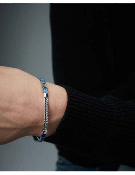 Pulsera para Hombre de Plata con Rodio y Piedras Naturales Lapislázuli - Viceroy 13257P1000-43