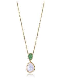 Collar para Mujer de Plata con Baño de Oro con Circonitas Verdes y Madreperla - Viceroy 2364C100-92