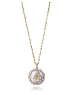 Collar para Mujer de Plata con Baño de Oro Colgante Mano de Fátima con Madreperla y Circonitas - Viceroy 2363C100-90