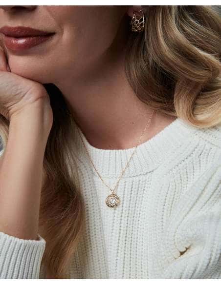 Collar para Mujer de Plata con Baño de Oro Aros Enlazados con Circonitas - Viceroy 2362C100-90