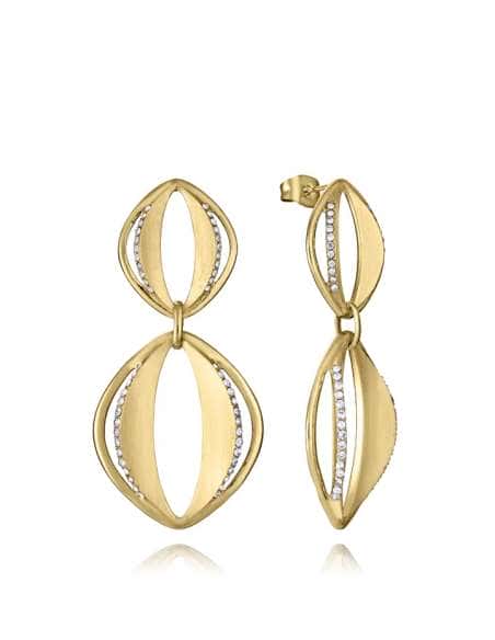 Pendientes para Mujer de Acero IP Dorado con Colgantes y Circonitas - Viceroy 15191E01012