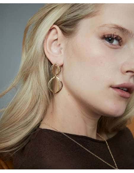 Pendientes para Mujer de Acero IP Dorado con Colgantes y Circonitas - Viceroy 15191E01012