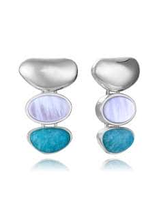Pendientes para Mujer de Acero con piedras madre piedra y amazonita - Viceroy 14349E01000