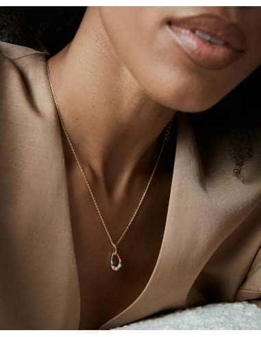 Collar para Mujer de Plata Dorada con...