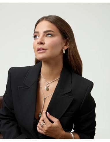Collar para Mujer Diseño doble con colgantes de...