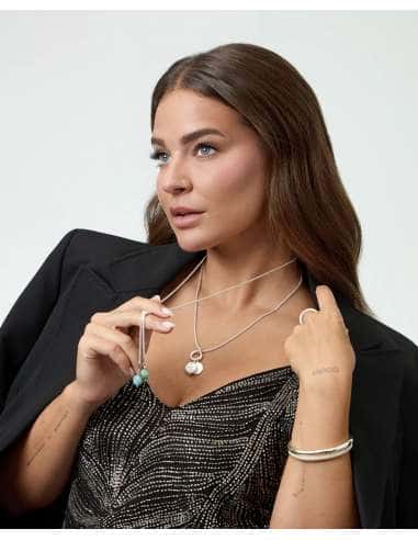 Collar para Mujer Diseño doble con colgantes de...