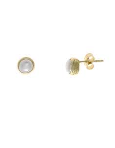 Pendientes para Mujer Aro de Plata Chapada en Dorado con Perla de Agua Dulce - Salvatore 163A0356