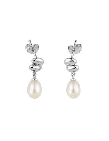 Pendientes para Mujer de Plata Rodiada con Perla - Salvatore 272MU021