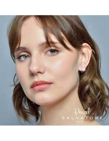 Pendientes para Mujer de Plata Rodiada con...