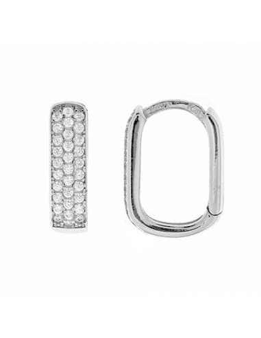Pendientes para Mujer Aro de Plata Rodiada - Salvatore 213A0417
