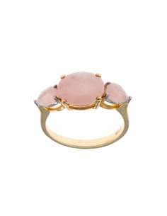 Anillo para Mujer de Plata Cuarzo Rosa Óvalo y Peras  - Salvatore 247S0024/16