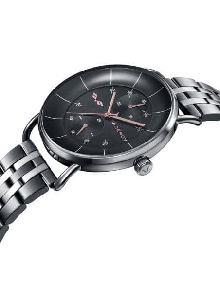 Reloj para Hombre Acero Negro con Esfera Multifunción y Detalles Rosados - Viceroy 42383-16