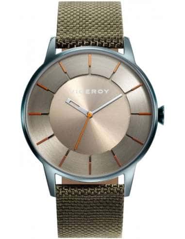 Reloj para Hombre con Correa Textil Verde y Esfera Dorada Minimalista - Viceroy 471141-17