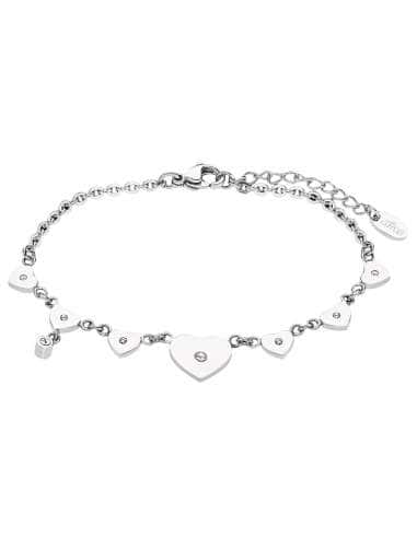 Pulsera para Mujer de Acero en forma de corazones y circonitas - Lotus LS2034/2/1