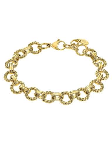 Pulsera para Mujer Eslabones de Acero Dorado- Lotus LS2580/2/2